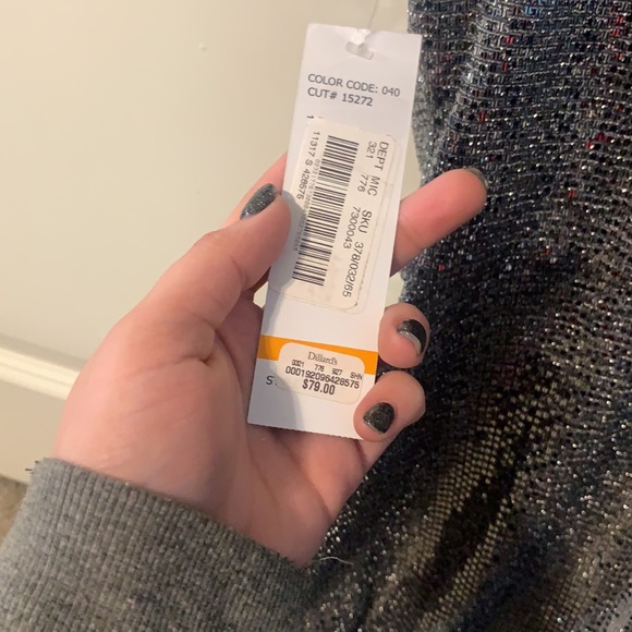 NWT Dillards Silver Silver Sparkle Dress - Picture 3 of 5